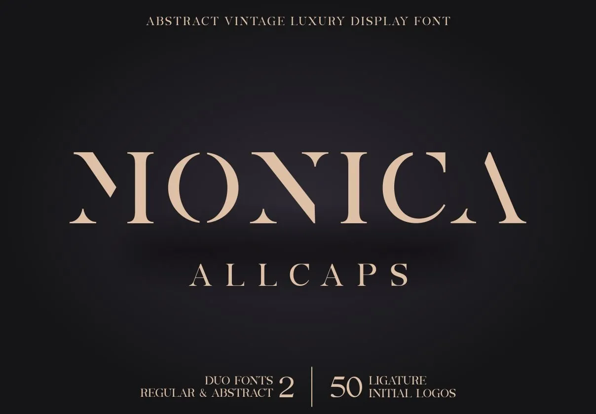 Monica Allcaps Fonts Family