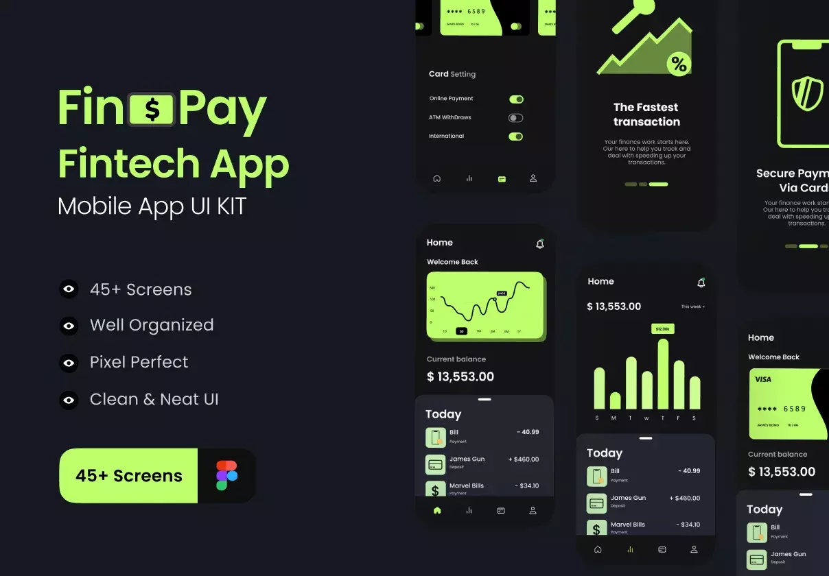 Finopay - Fintech Mobile App UI KIT