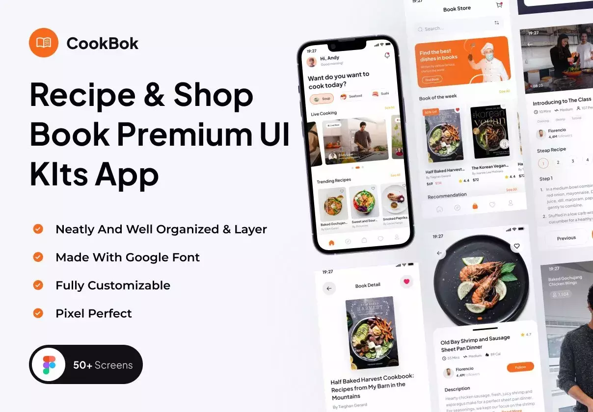 CookBok - Recipe & Book Store Premium UI KIts App