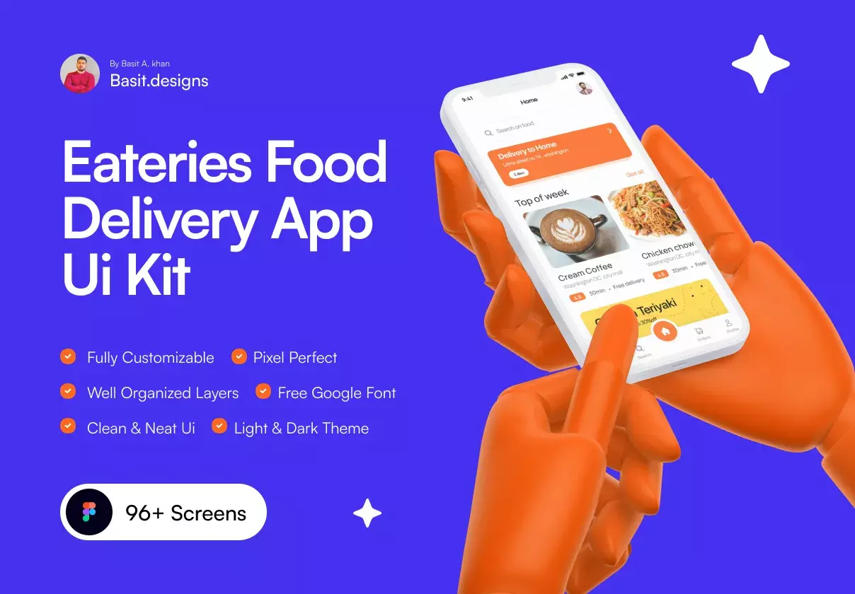 Eatries Food Delivery app UI kit