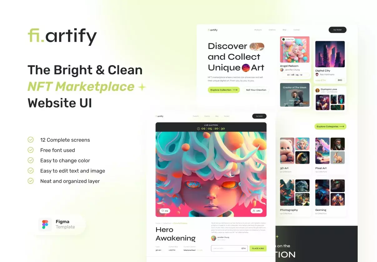 Artify – bright, clean nft marketplace