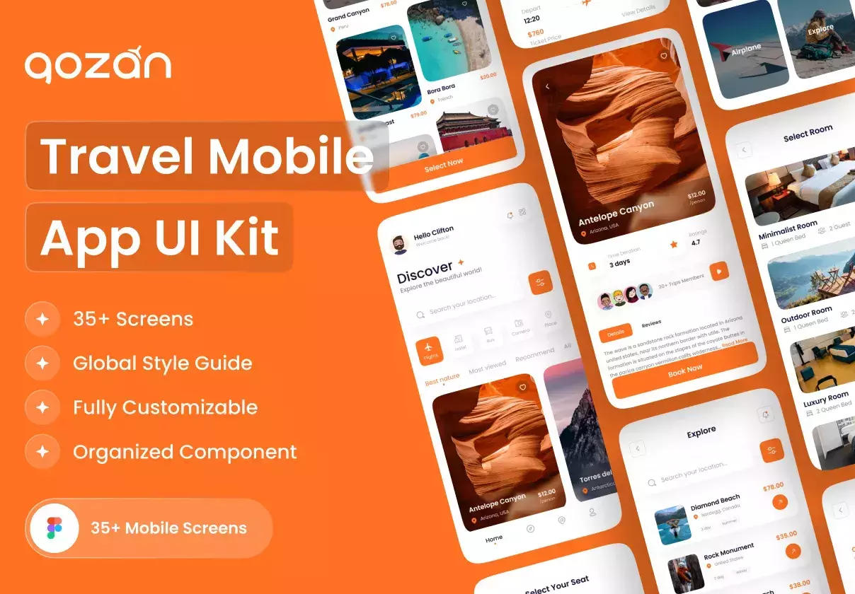 Gozan - Travel Mobile App UI Kit