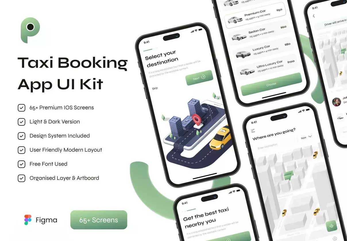 Taxi Booking App UI Kit