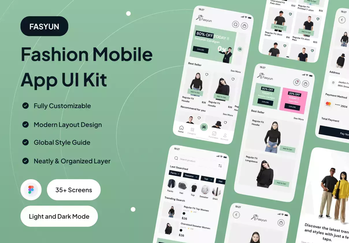 FASYUN - Fashion Mobile App UI Kit