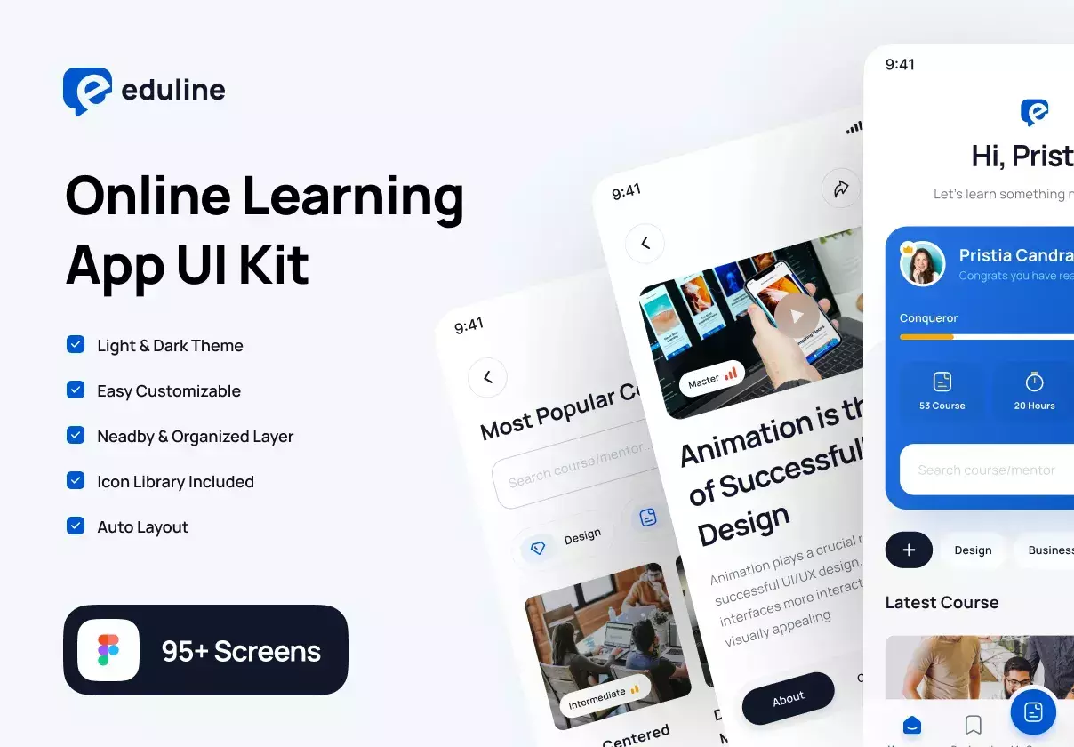 Eduline - Education & Online Learning App UI Kit