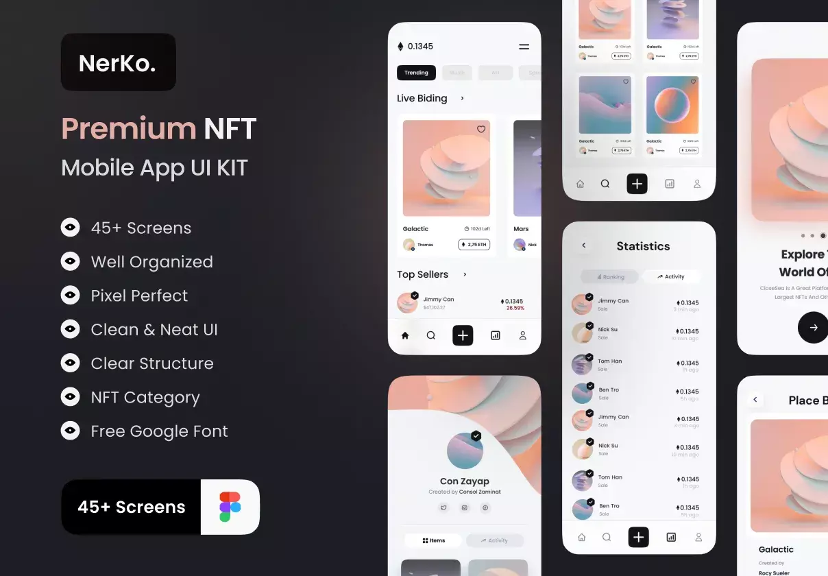 Nerko - NFT Market App UI KIT