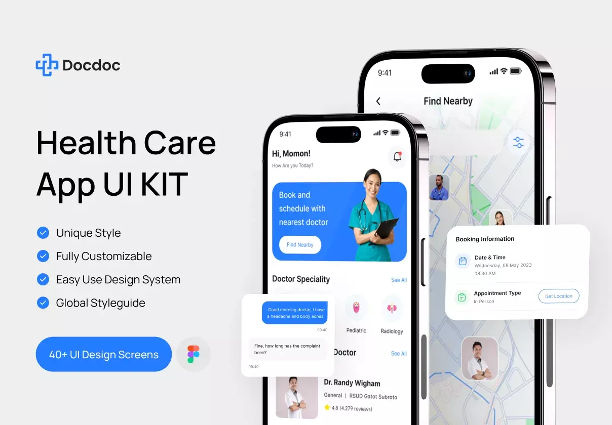 Docdoc - Doctor & Health Care UI KIT