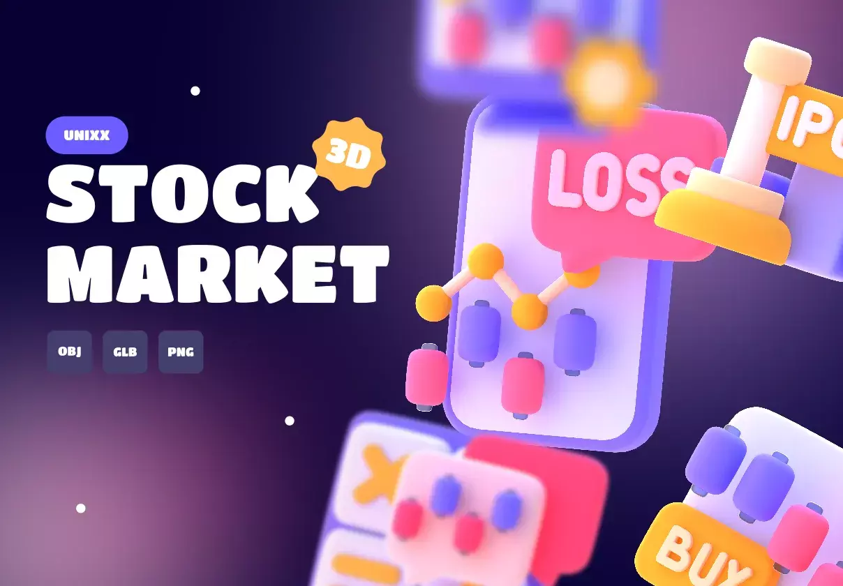 UNIXX - Stock Market Element 3D