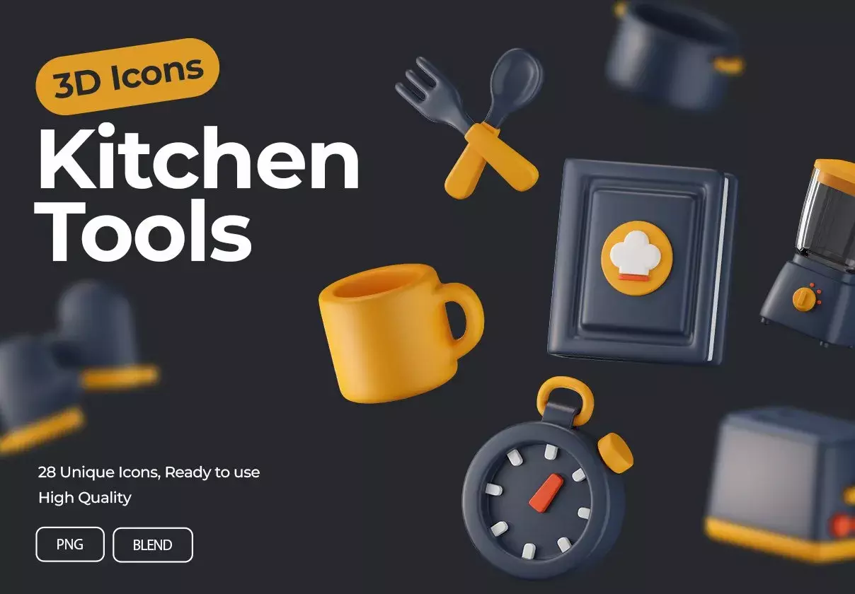 Kitchen Tools 3D Icons