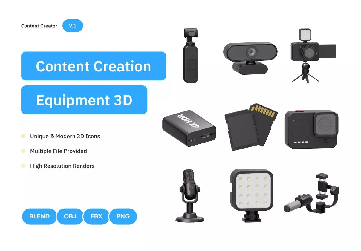 Content Creation Equipment 3D Icon