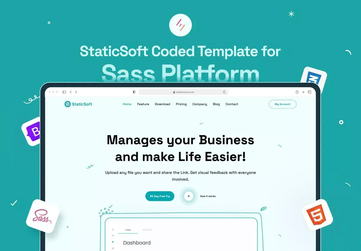 StaticSoft- Saas Platform Website Template