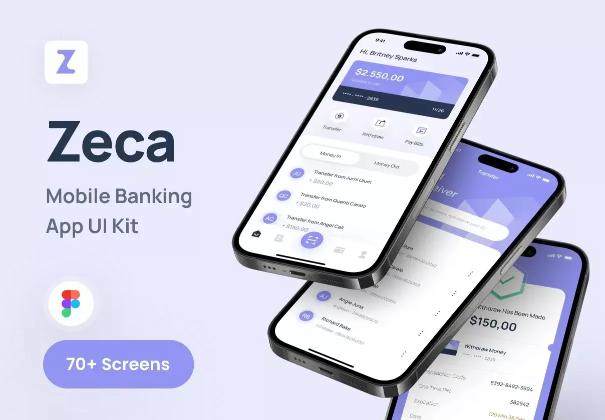 Zeca - Mobile Banking App UI Kit