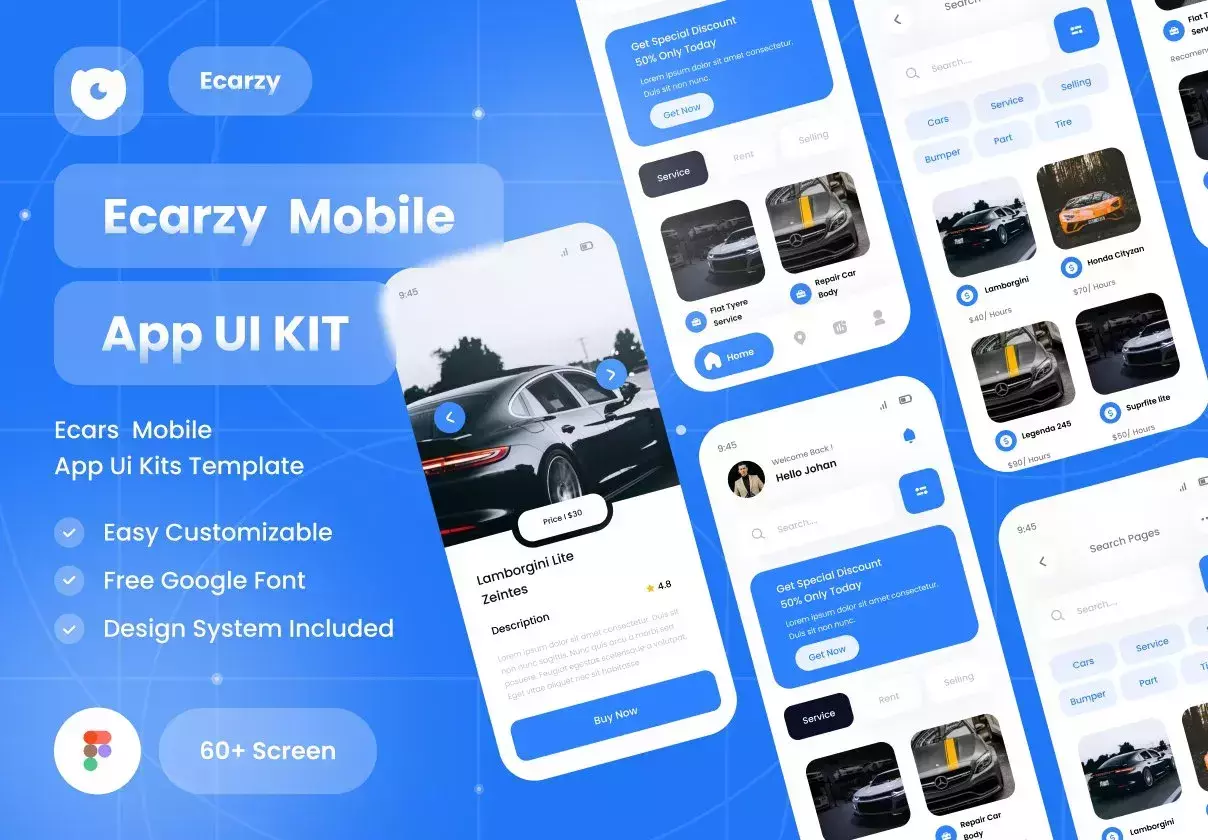 Ecarzy - Car Marketplace Modern App UI Kit