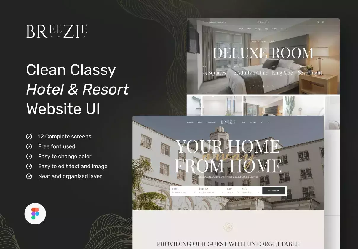 Breezie – Clean & Classy Hotel & Resort Website