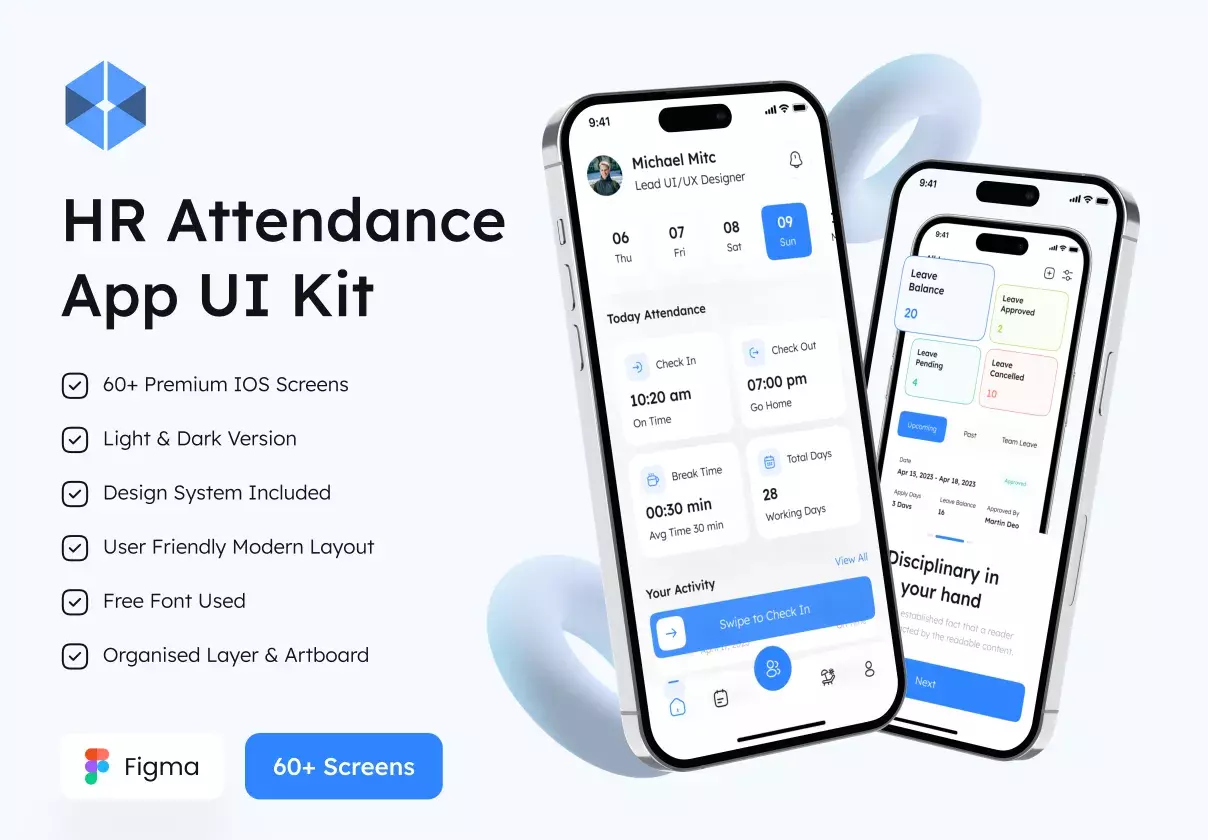 HR Attendance App UI Kit