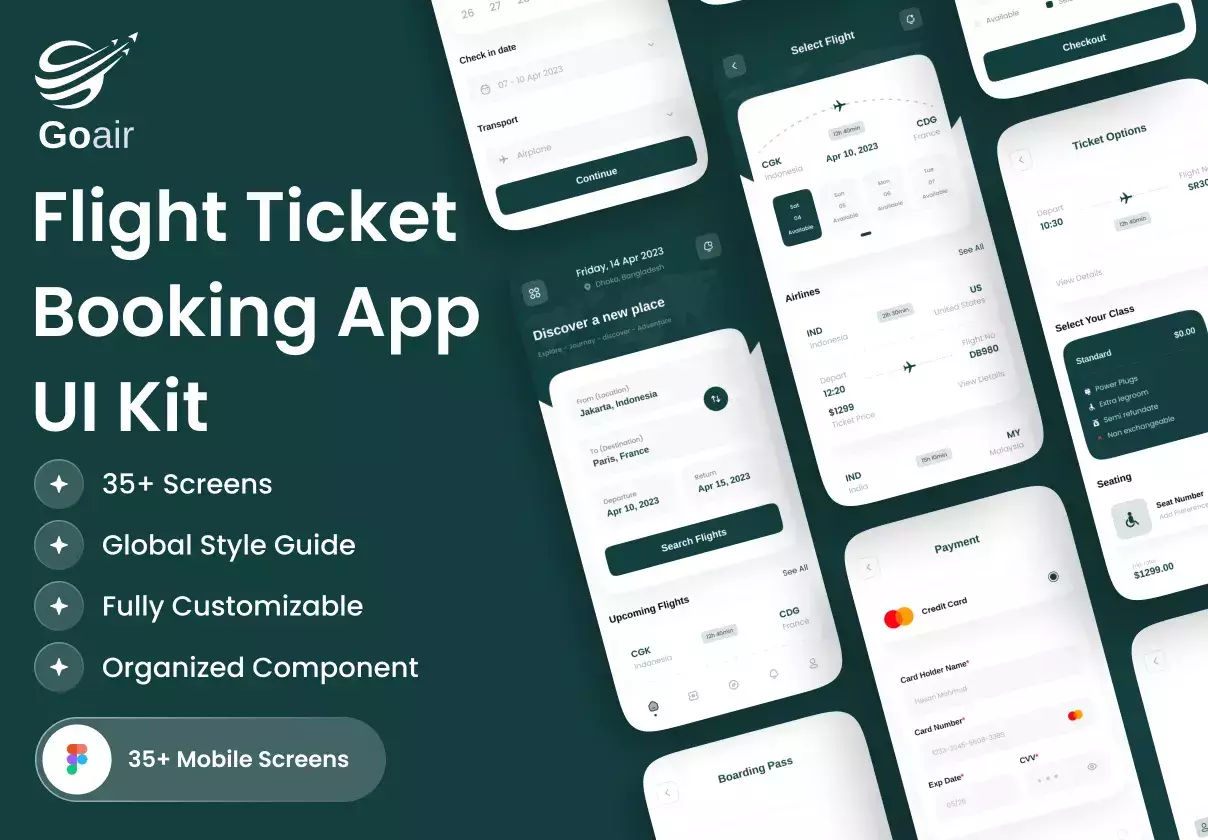 Goair - Ticket Booking App UI Kit