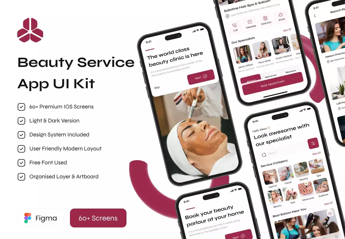 Beauty Service App UI Kit