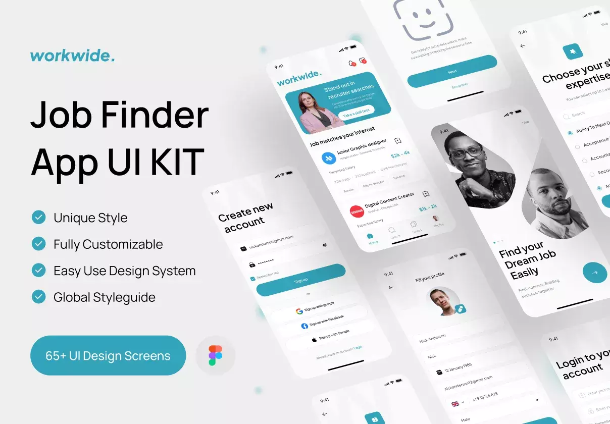 Workwide - Job Finder Apps UI KIT