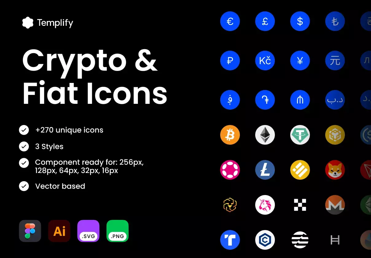 Currency Icons: Crypto and Fiat