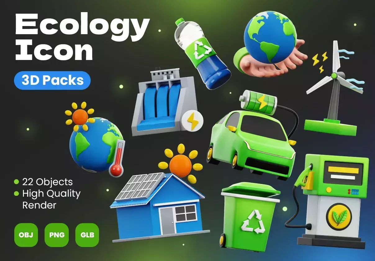 Ecology 3D Icons