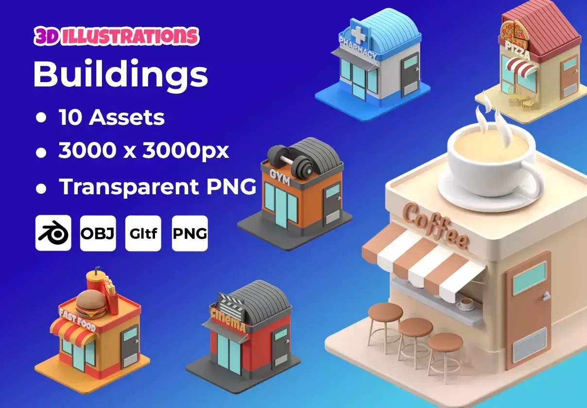 3D Building Illustrations