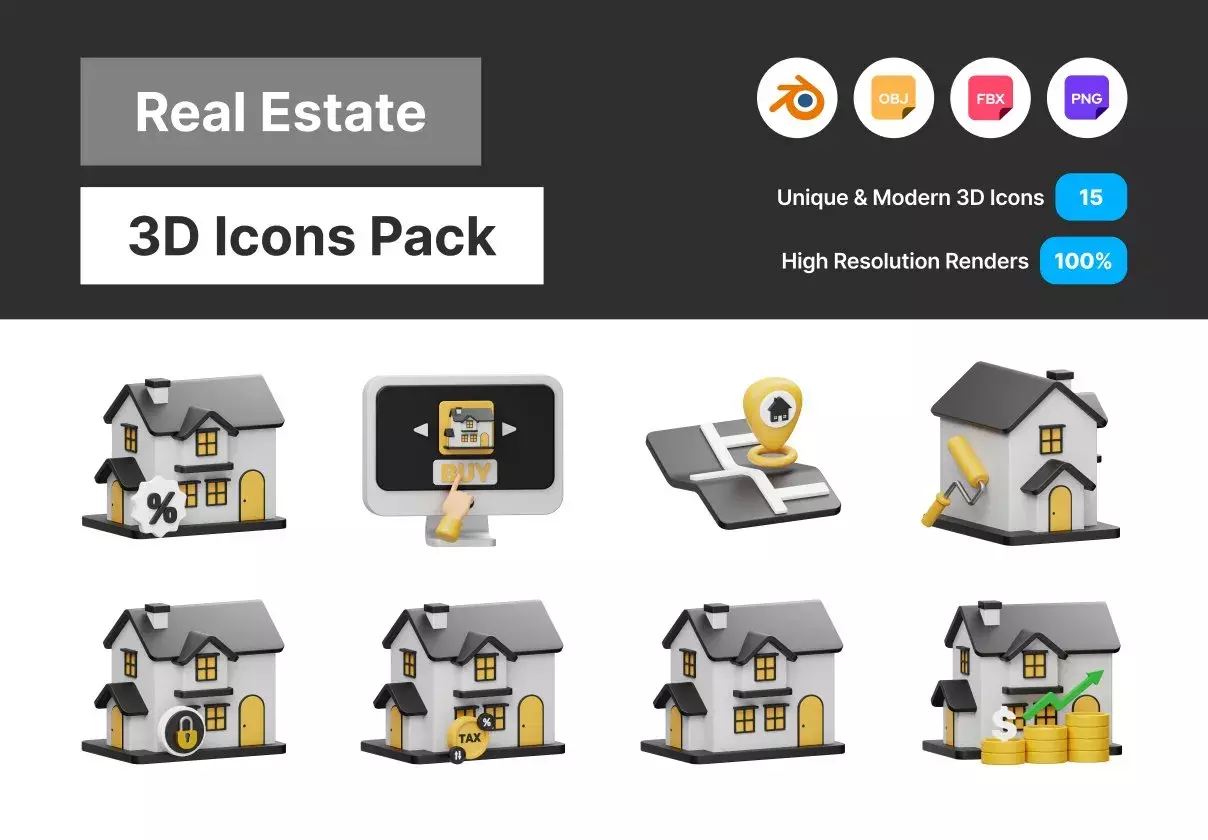 Real Estate 3D Icon