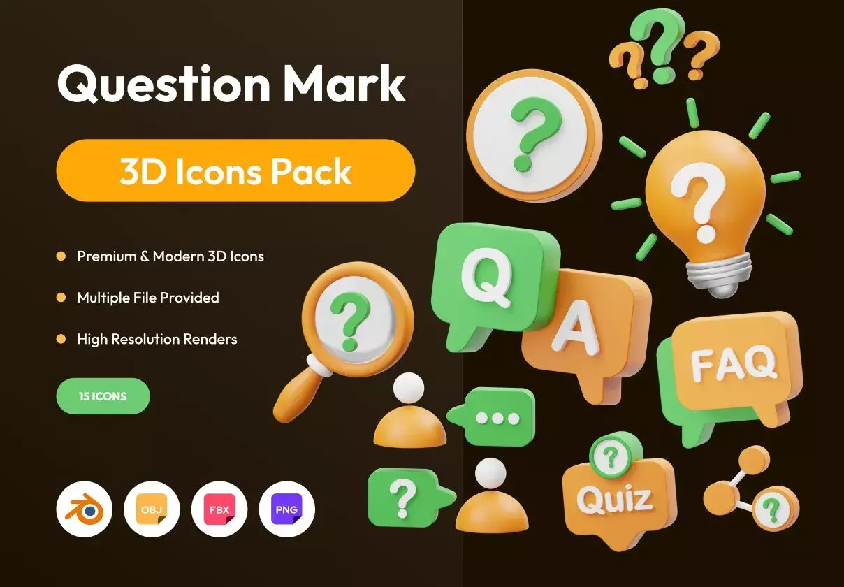 Question Mark 3D Icon