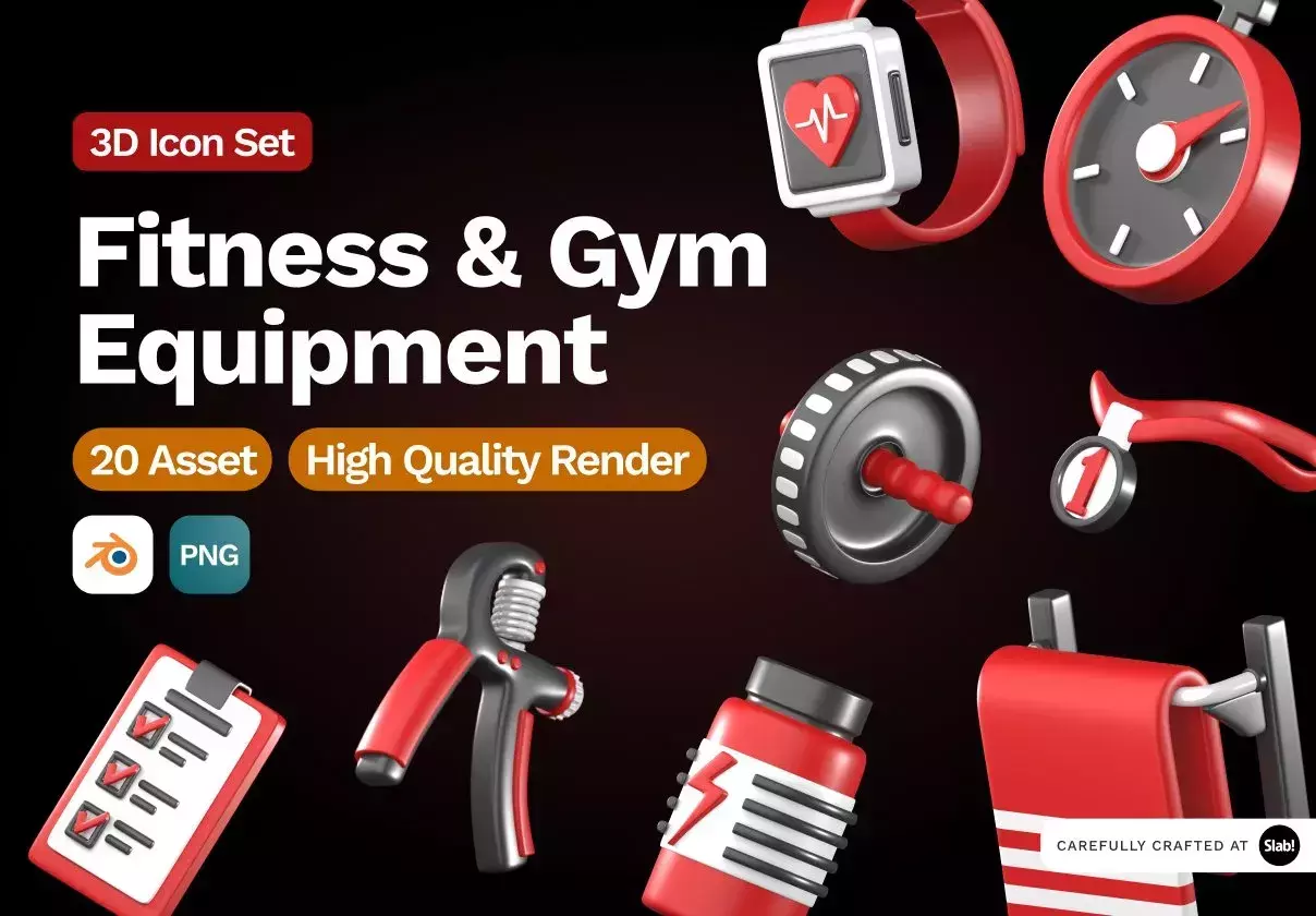 3D Fitness and Gym Equipment Icon