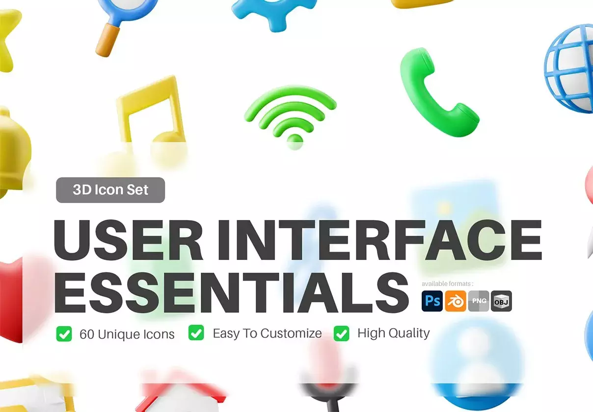 3D Icon Illustration Pack - User Interface Essentials