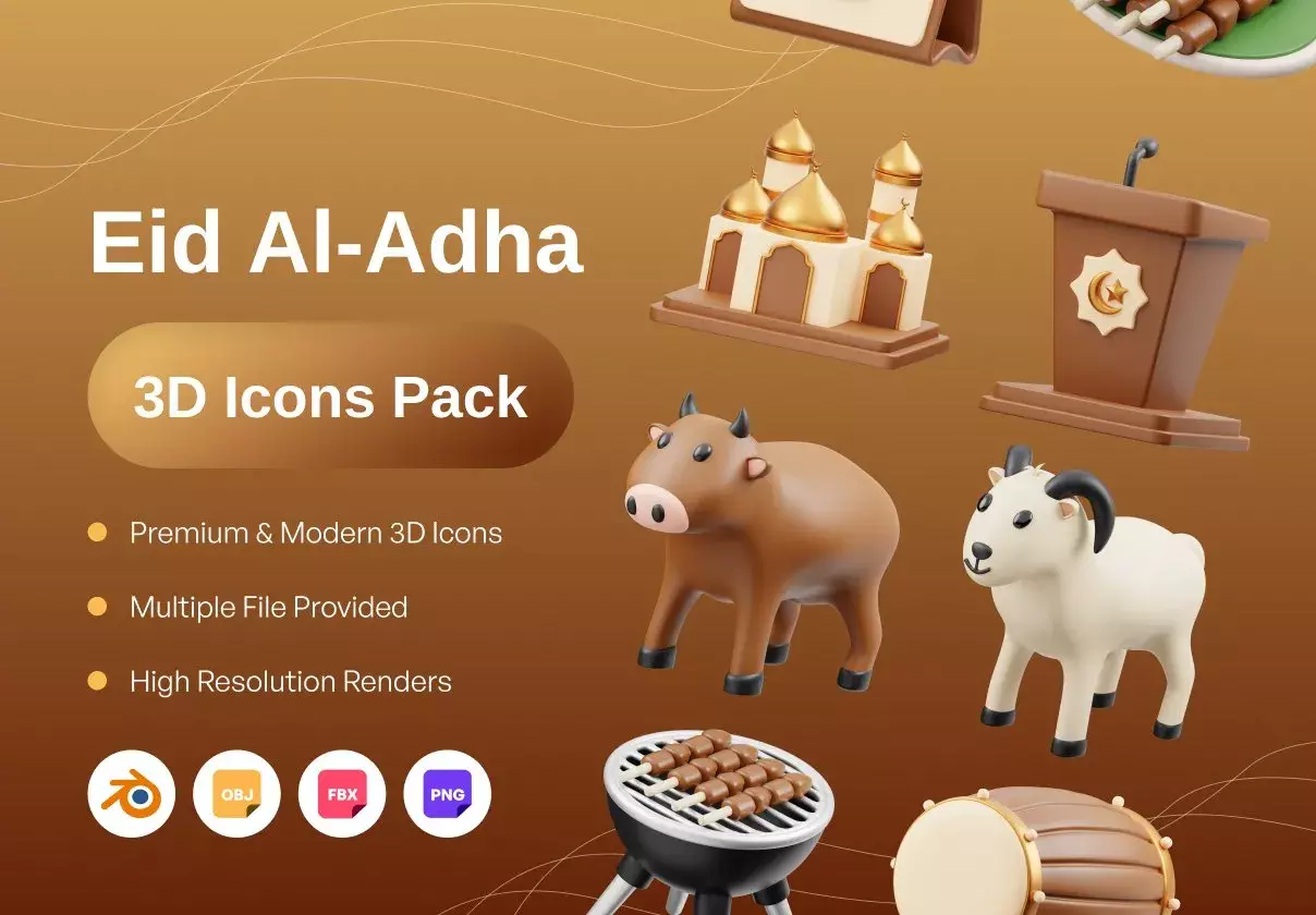 Eid Al-Adha 3D Icon