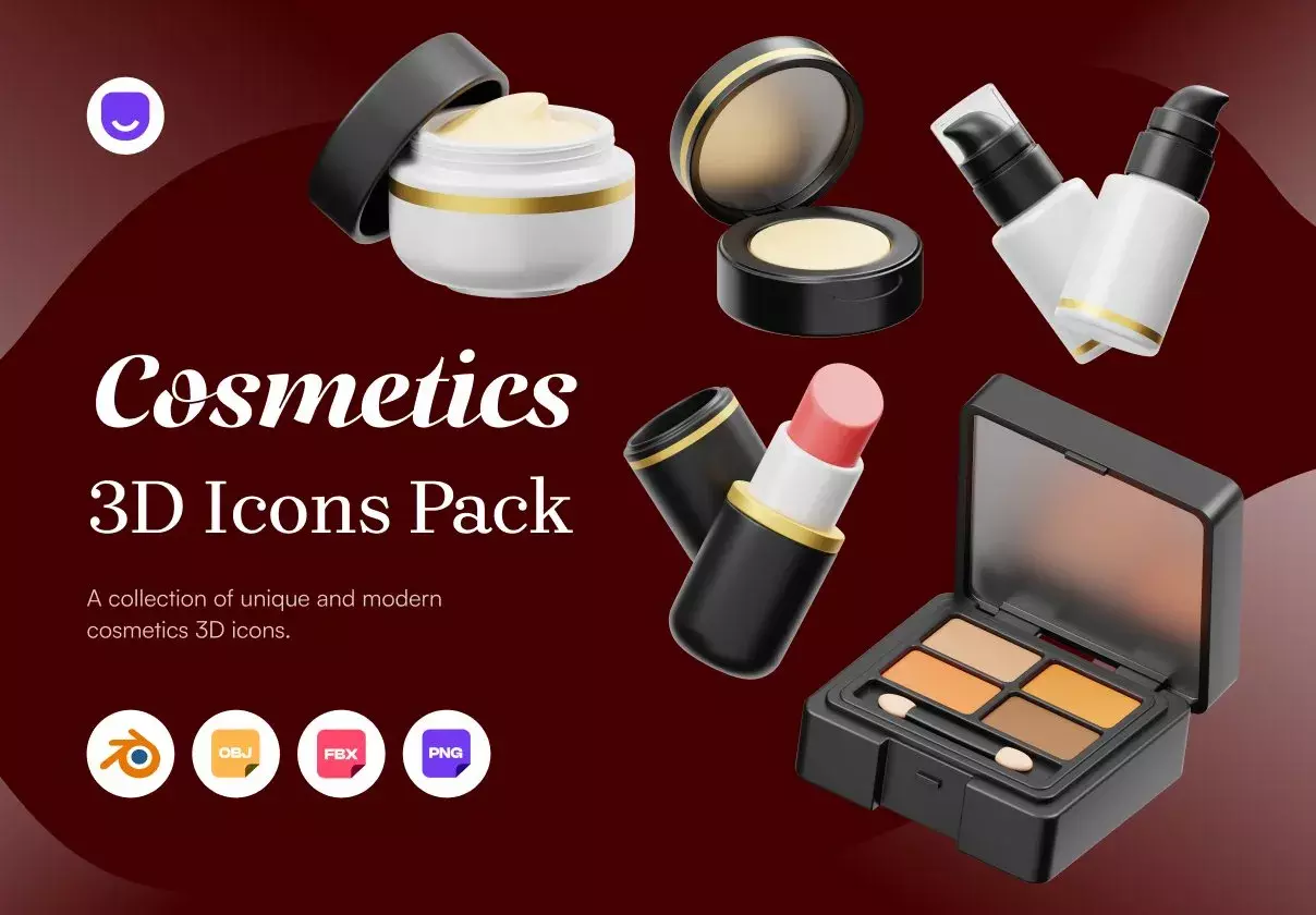 Cosmetic Products 3D Icon