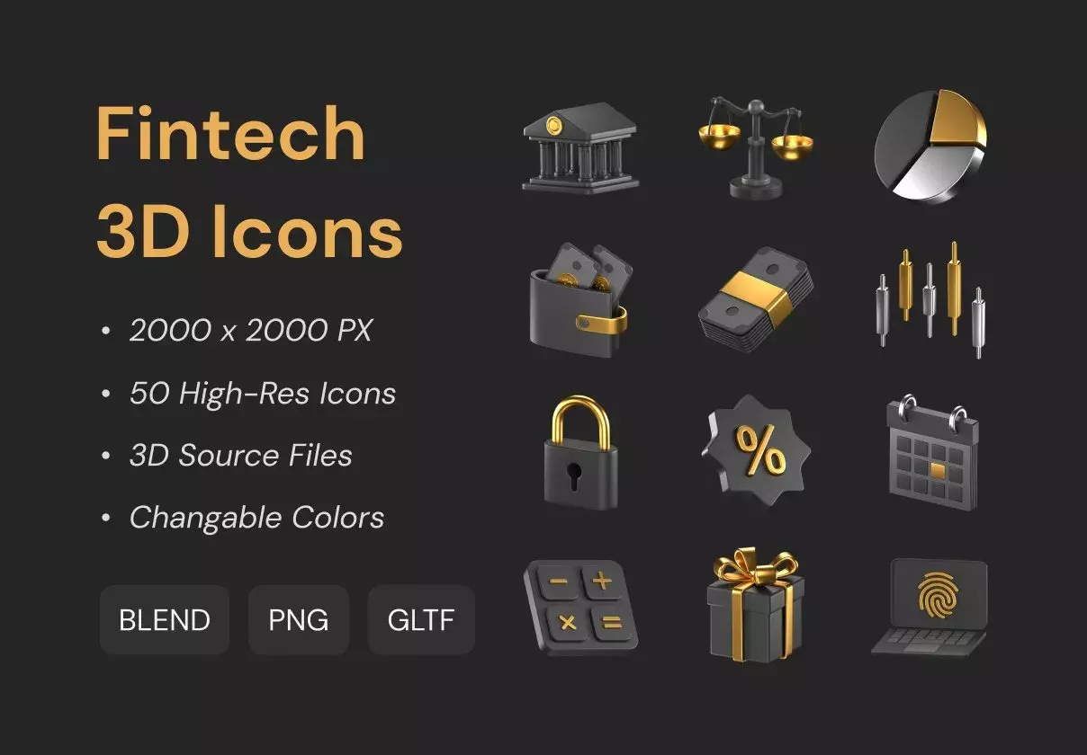 Fintech 3D Icons