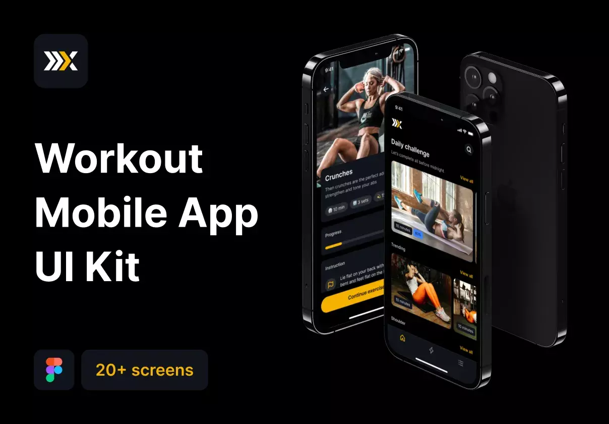 FitX - Workout Mobile App UI Kit