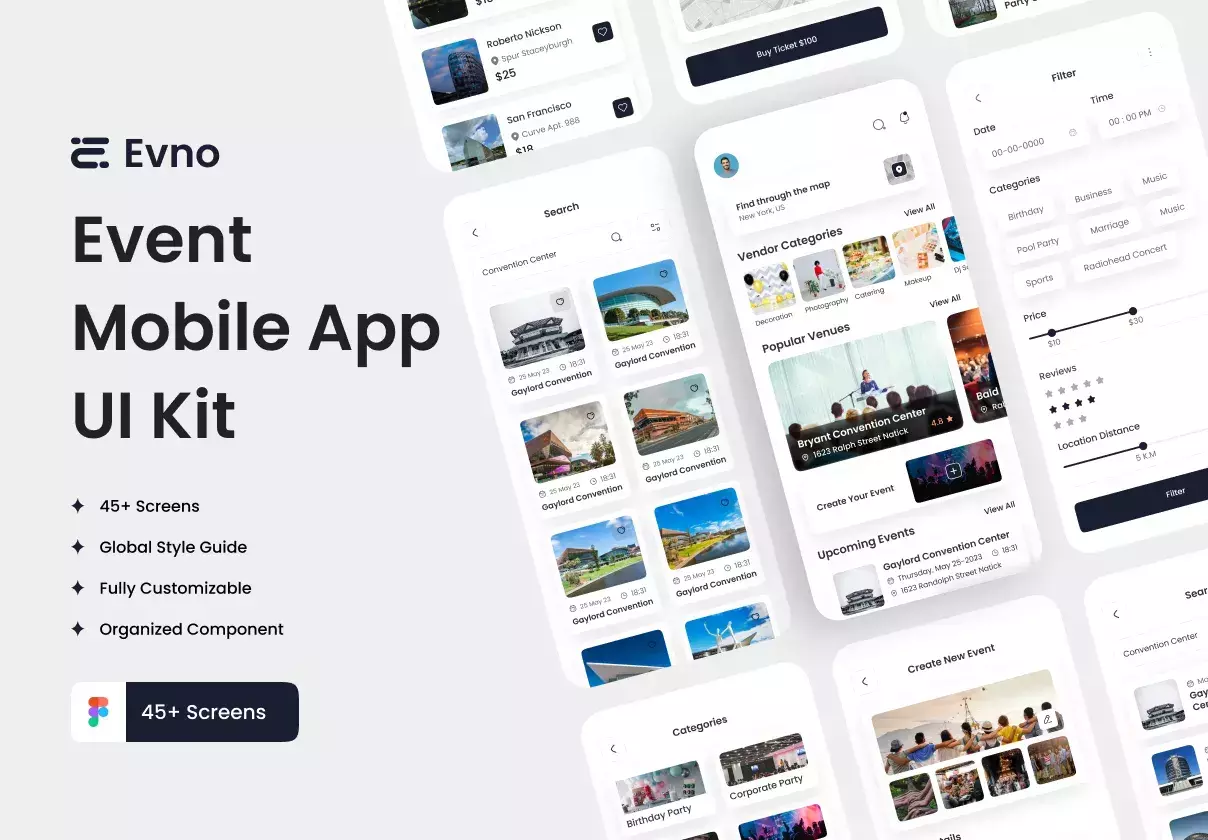 Evno –Event App UI Kit