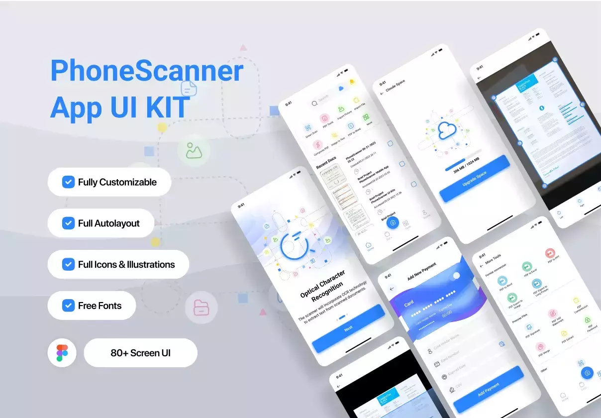 PhoneScanner - Mobile Scanner APP UI Kit for IOS & Android