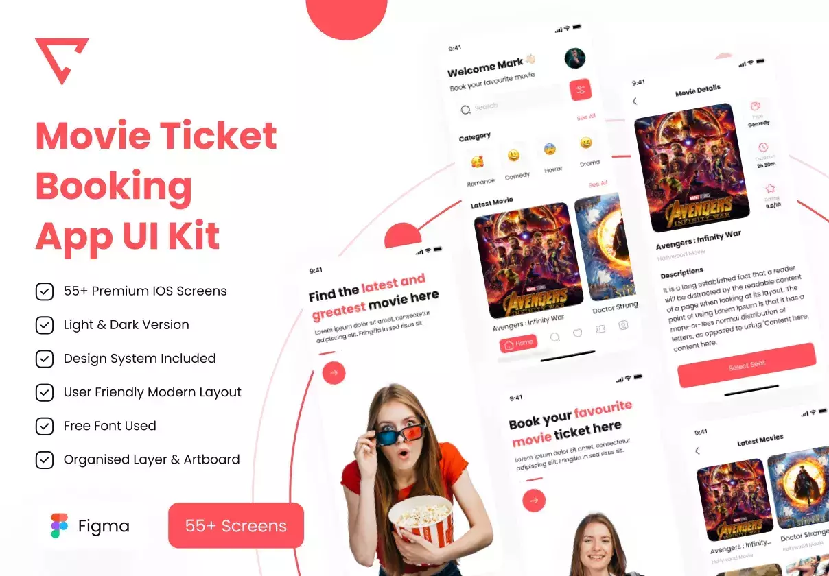 Movie Ticket Booking App UI Kit