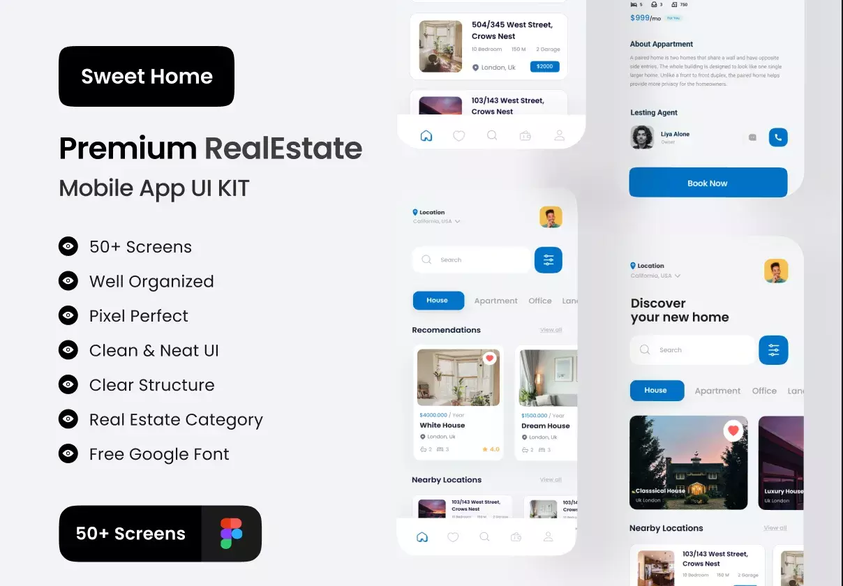 SweetHome -Real Estate App UI Kit