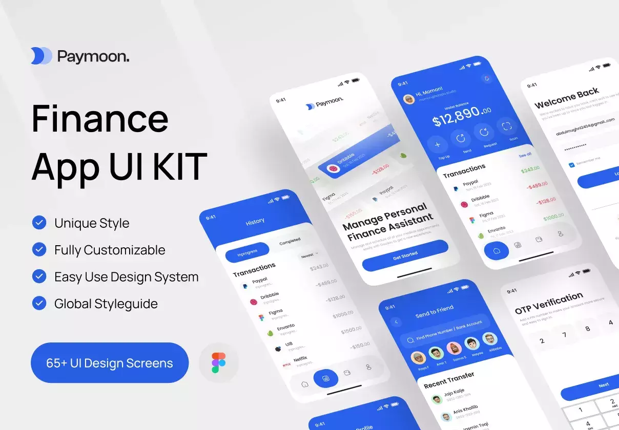 Paymoon - Finance App UI KIT