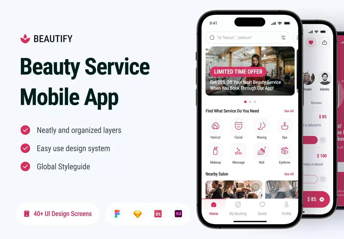 Beautify - Beautify Service Mobile App UI KIT