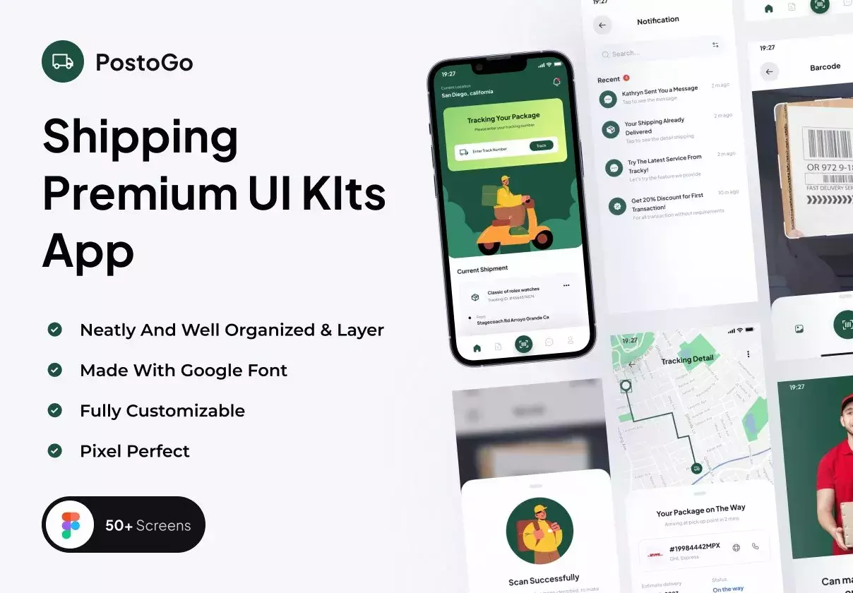 PostoGo - Shipping Premium UI KIts App