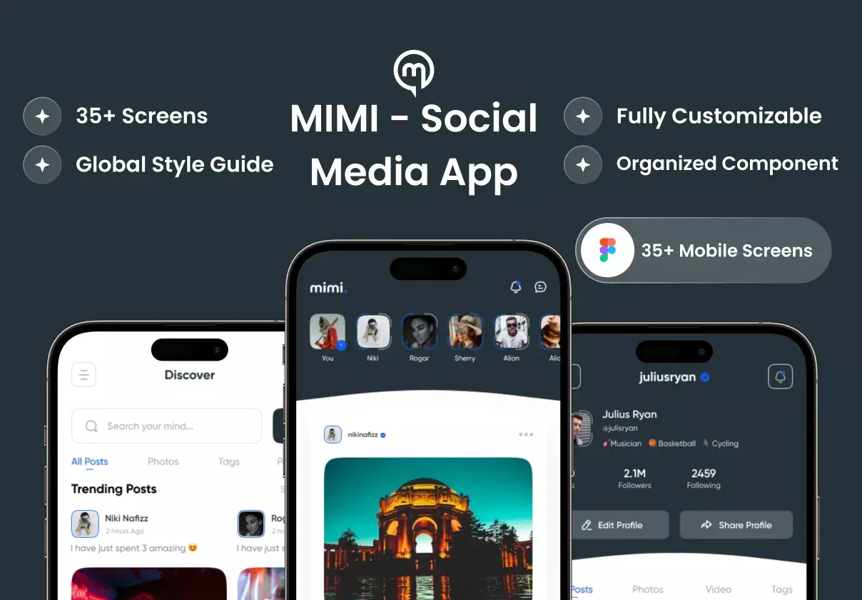 MIMI - Social Media App UI Kit