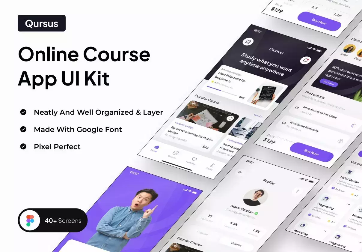 Qursus - Online Course App UI Kit