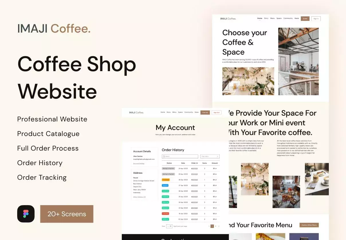 Imaji Coffee Website - Coffee Shop and Online Shop UI Kit