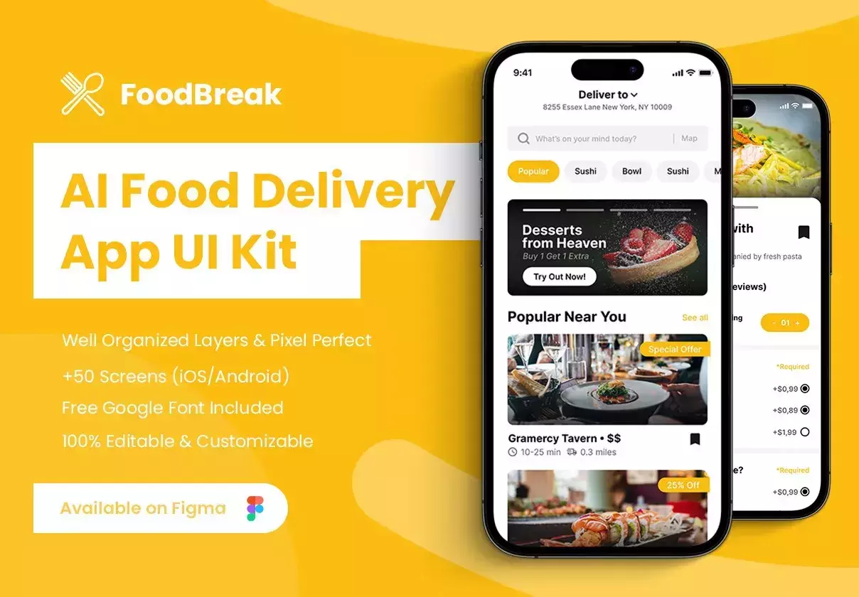 FoodBreak - AI Intelligent Food Delivery App Kit