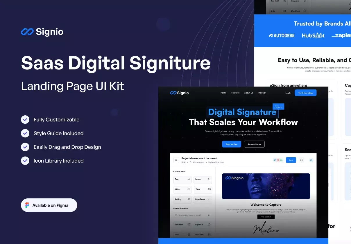 SaaS Digital Signature - Landing Page