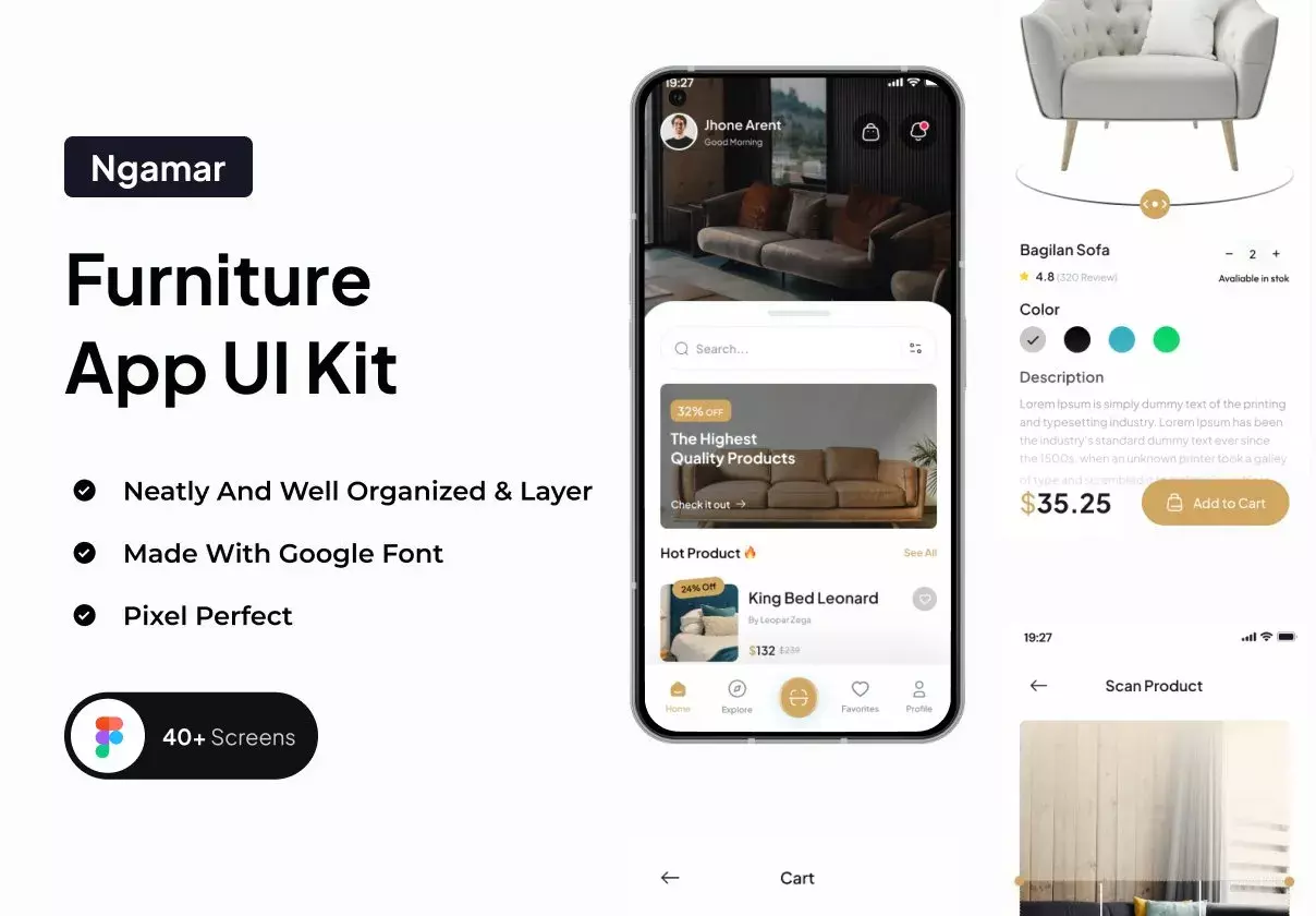 Ngamar - Furniture App UI Kit