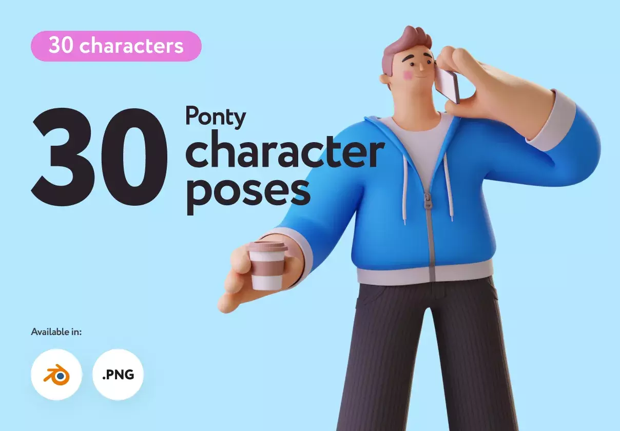 A stylish and unique collection of 30 different student character poses