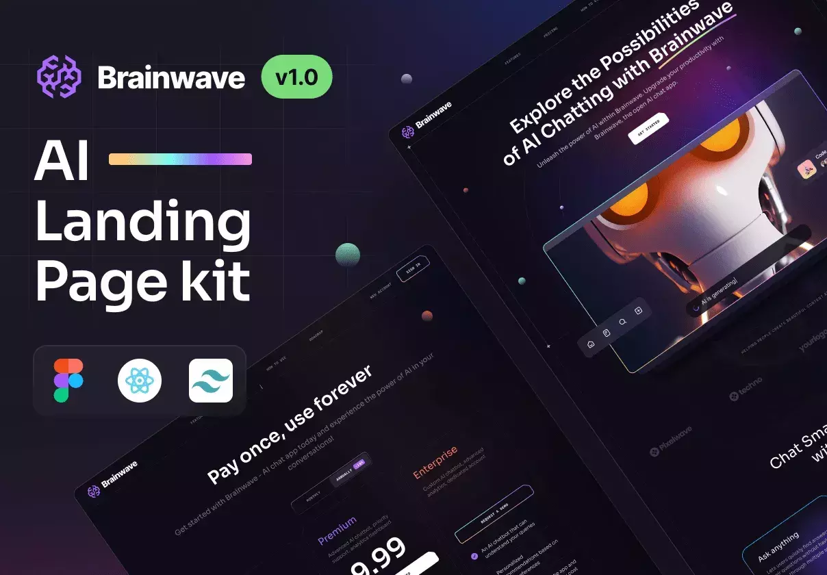 Beautiful AI Landing Page UI Kit for your next website projects