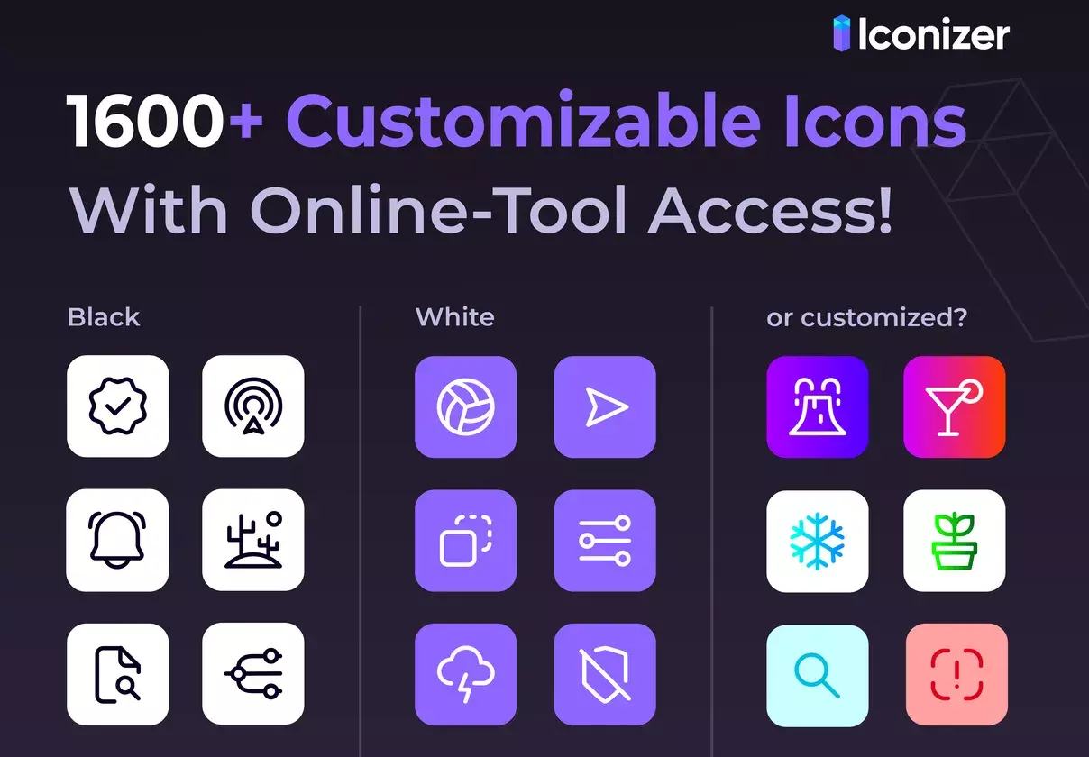 Online Customizable Icon Set v.1.0 | Line Style