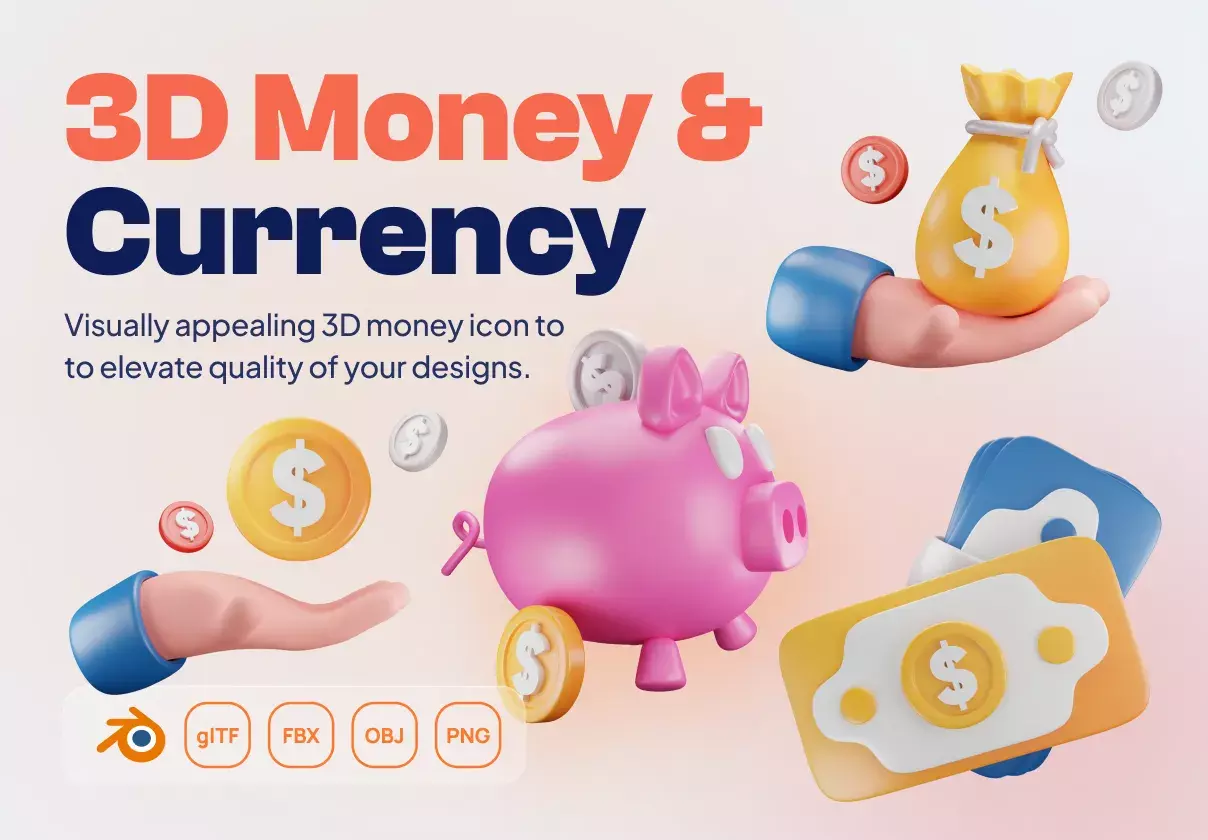 Mony - Money & Currency 3D Icon Set